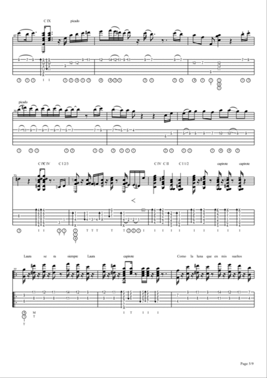 Vicente Amigo - Tierra - 7 - Cancion De Laura Electric Guitar scores gallery preview page 5