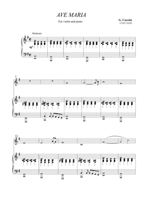 Caccini - Ave Maria for violin and piano (G)