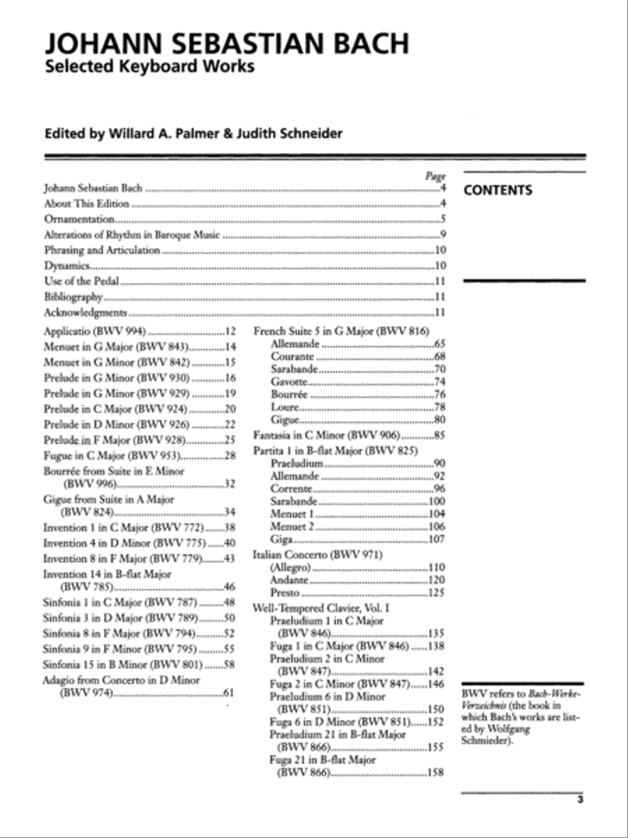 J. S. Bach: Selected Keyboard Works