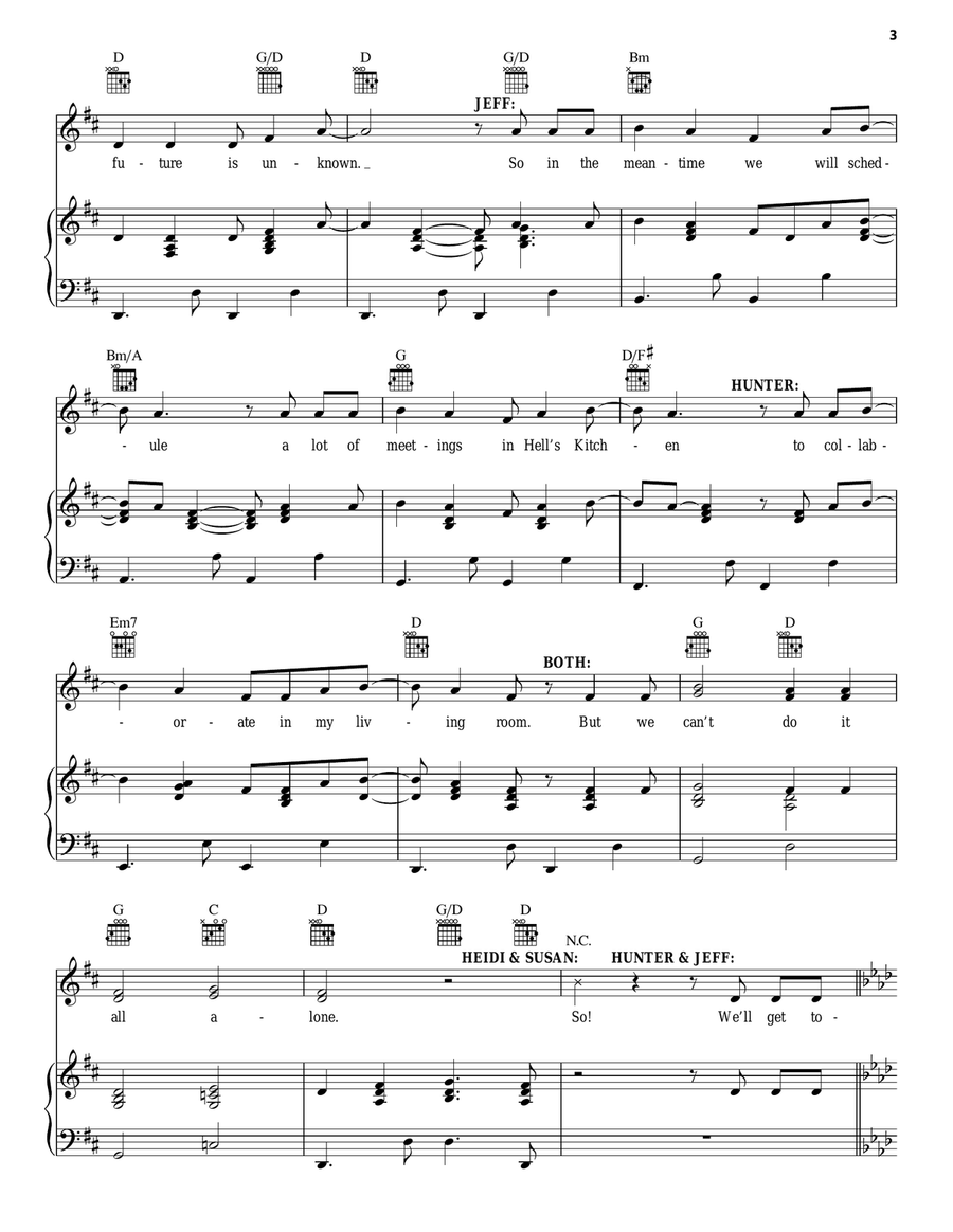 Untitled Opening Number Piano, Vocal, Guitar scores gallery preview page 3