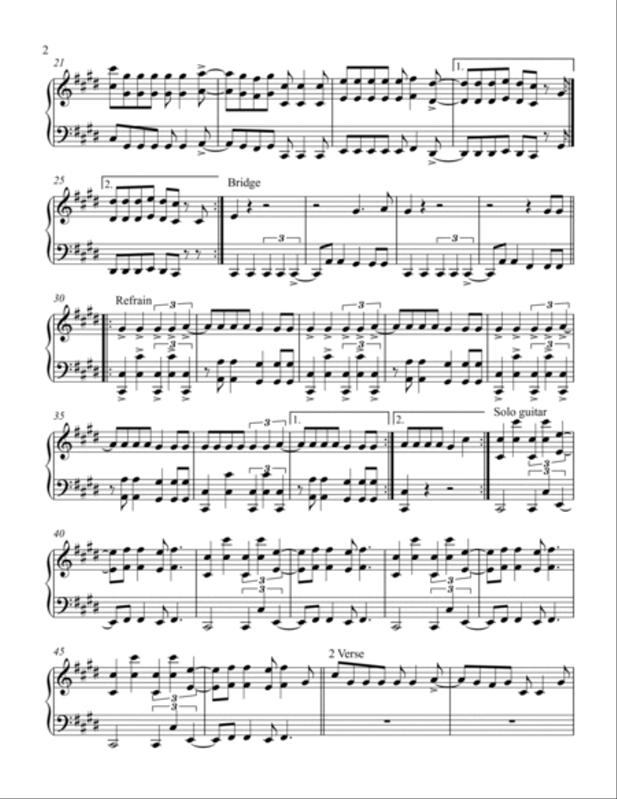I Wanna Be Your Slave Easy Piano scores gallery preview page 2