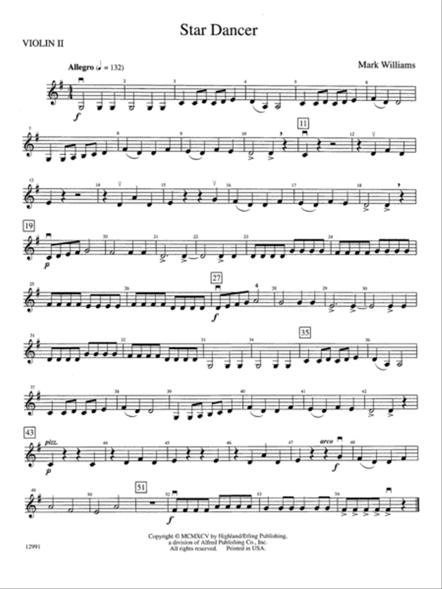 Star Dancer: 2nd Violin String Orchestra scores gallery preview page 1