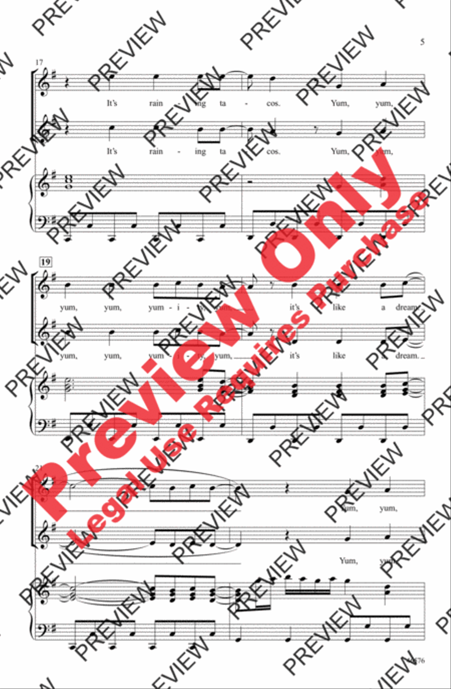Raining Tacos 2-Part scores gallery preview page 5