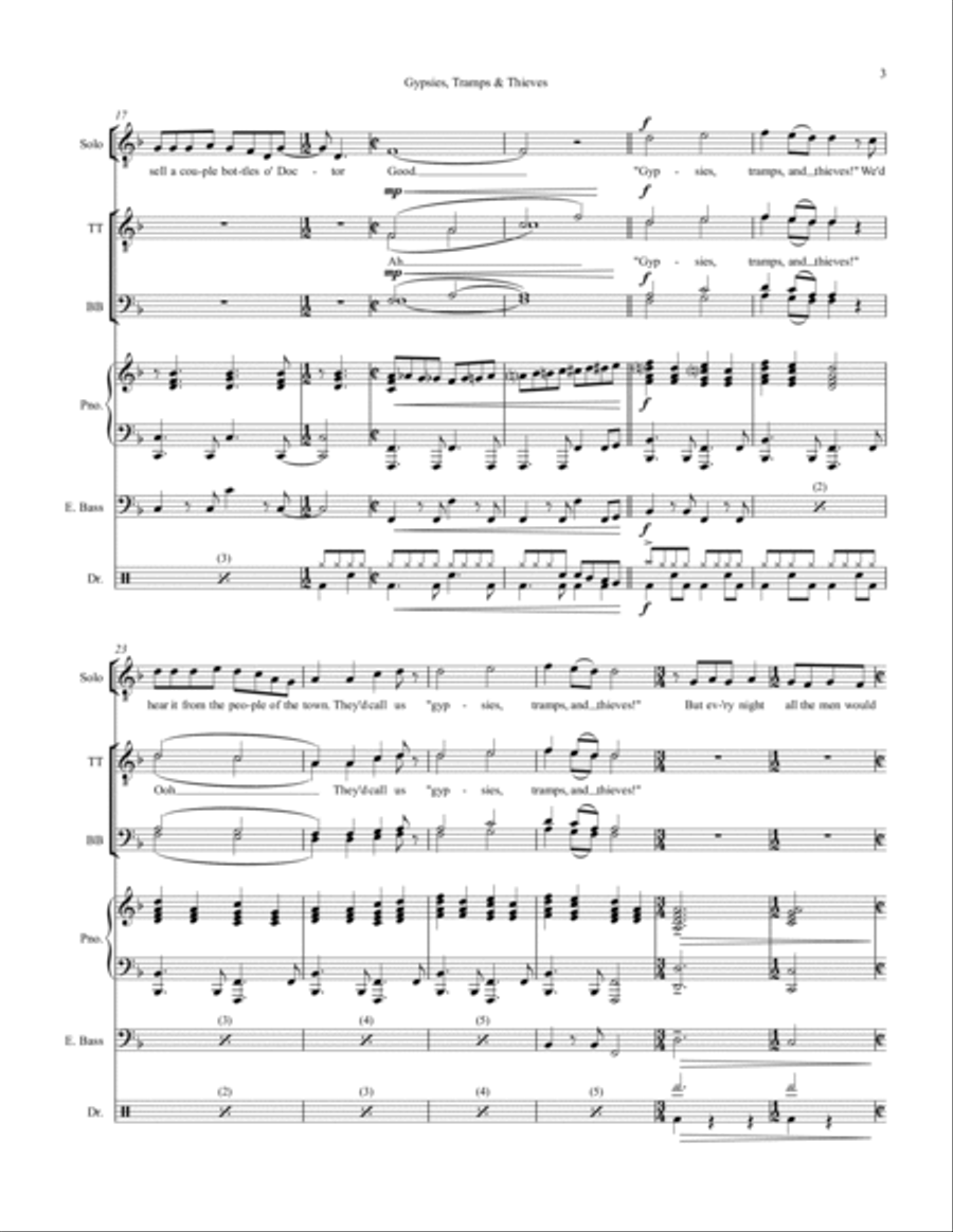Gypsys, Tramps And Thieves Small Ensemble scores gallery preview page 3