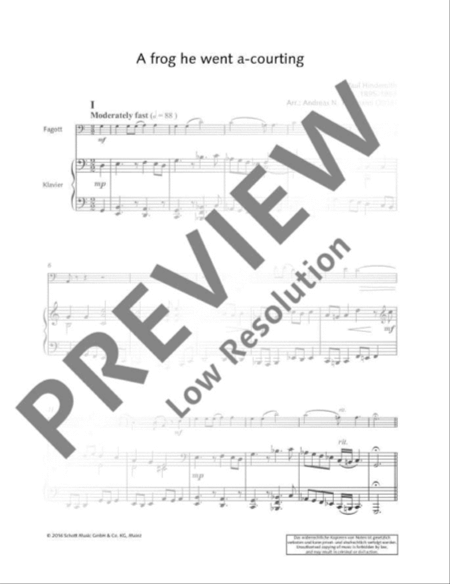 A frog he went a-courting Bassoon Solo scores gallery preview page 6