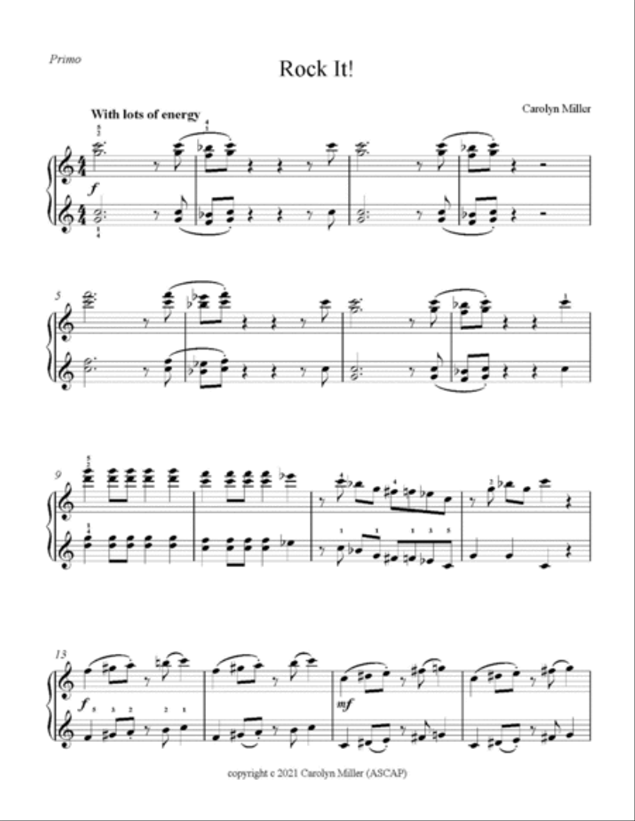 Rock It! (Piano Duet) Piano Method scores gallery preview page 3