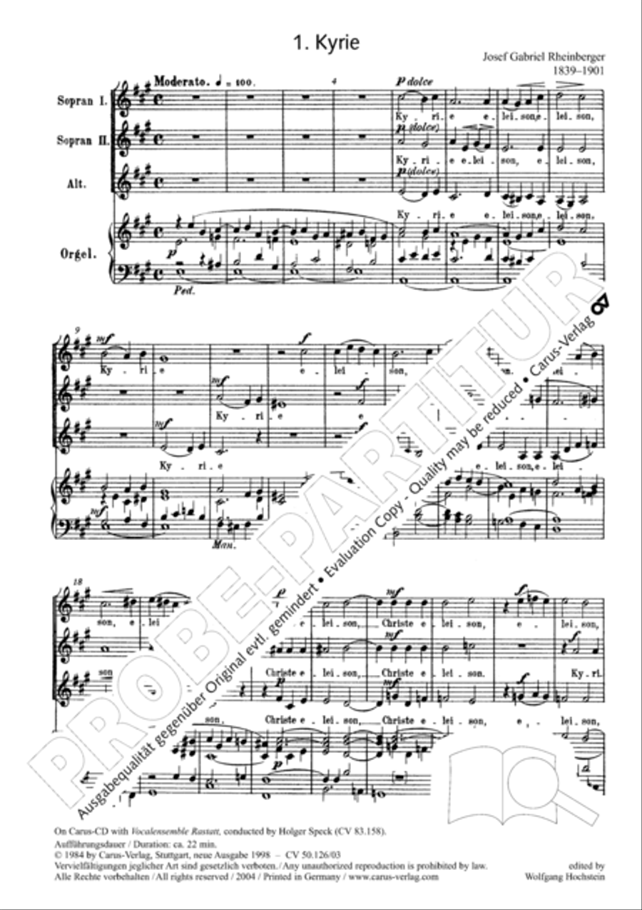 Mass in A major SSA scores gallery preview page 3