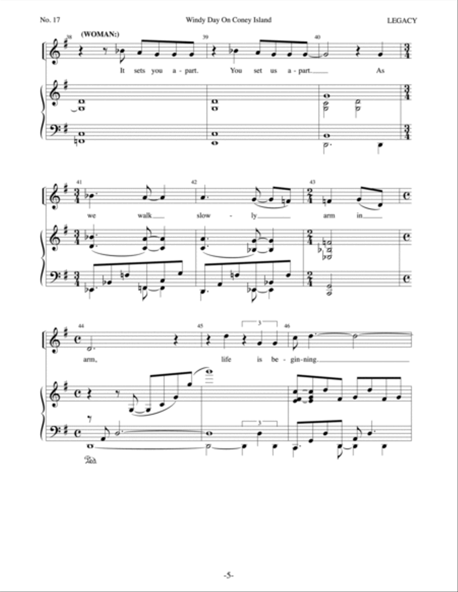 Windy Day On Coney Island Piano, Vocal scores gallery preview page 5