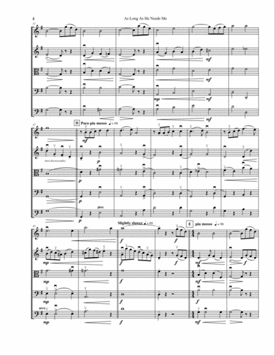 As Long As He Needs Me String Orchestra scores gallery preview page 4