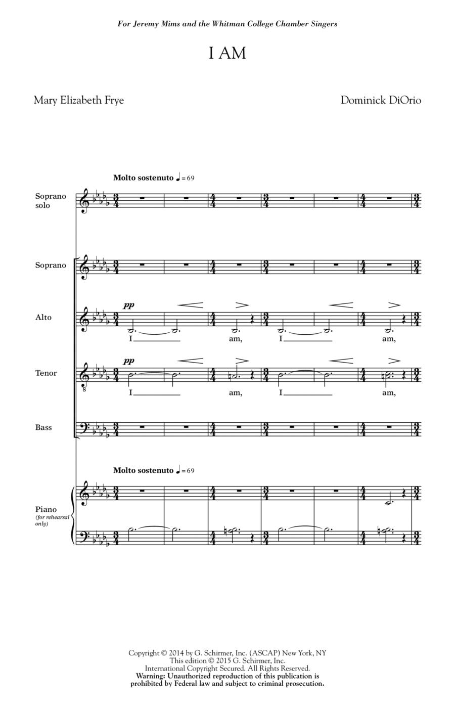 I Am 4-Part scores gallery preview page 1