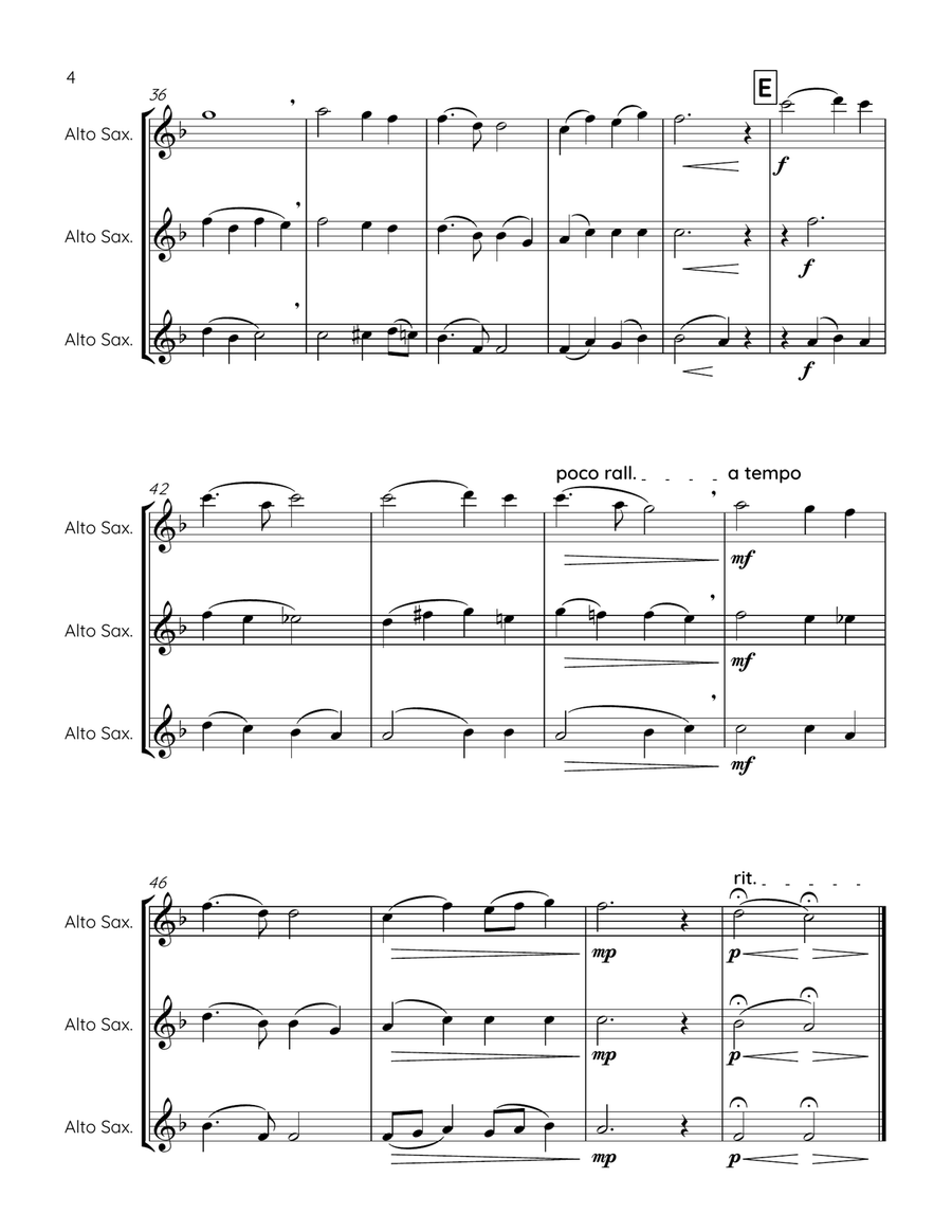 Nearer, My God, to Thee - alto saxophone trio Woodwind Trio scores gallery preview page 4