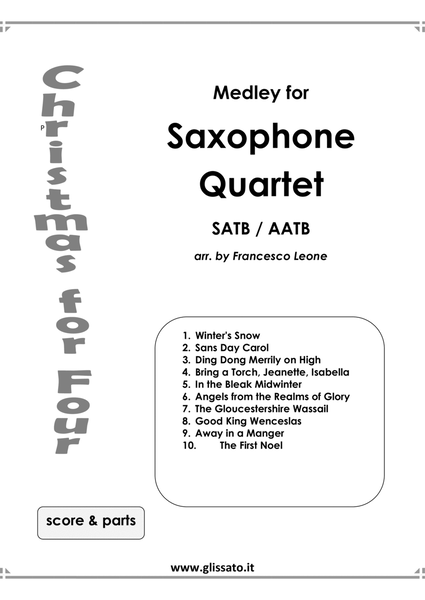 Christmas for four - Medley for Sax Quartet satb/aatb (score & parts) image number null