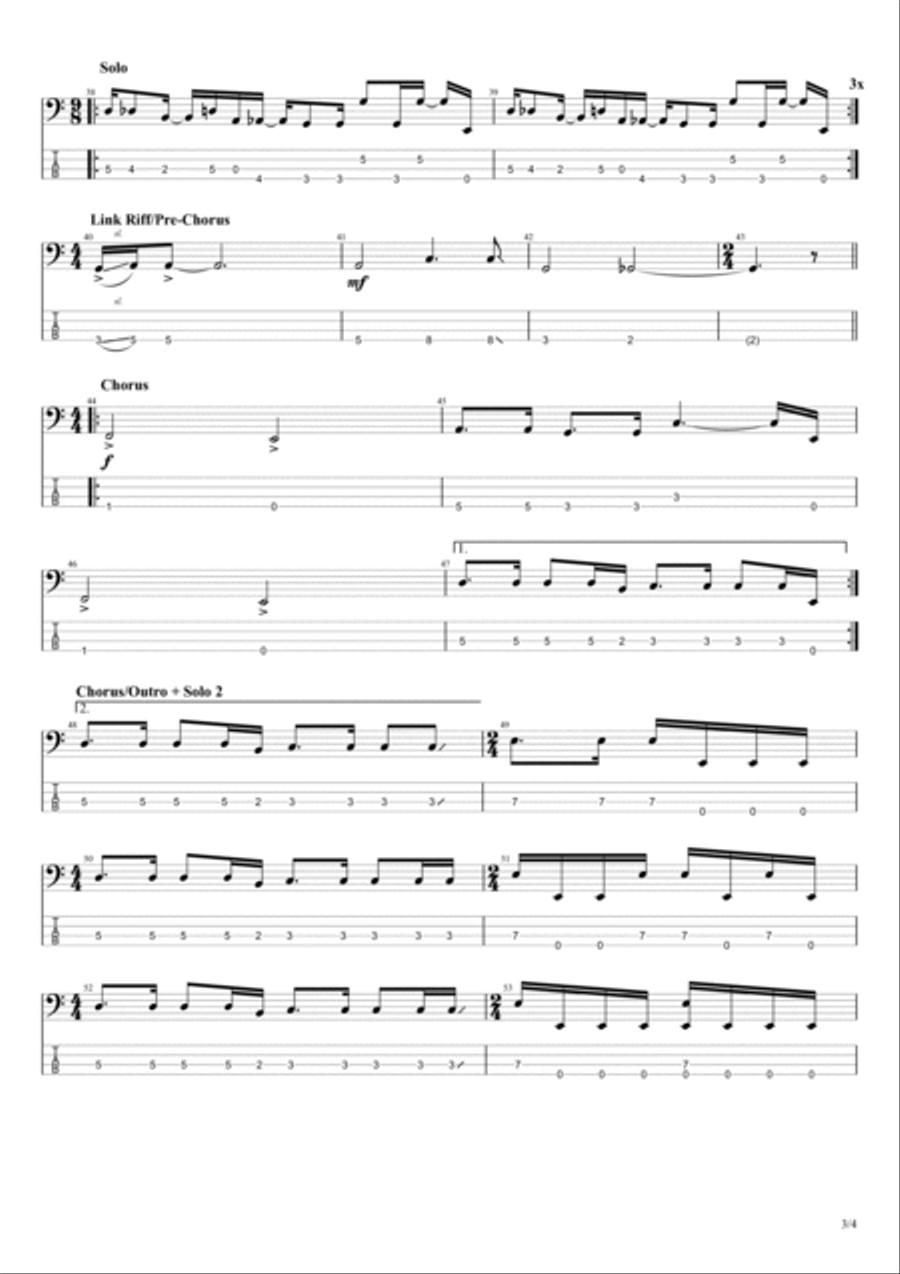 Black Hole Sun Bass Guitar scores gallery preview page 3