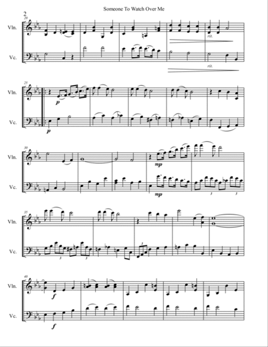 Someone To Watch Over Me Set of Parts scores gallery preview page 3