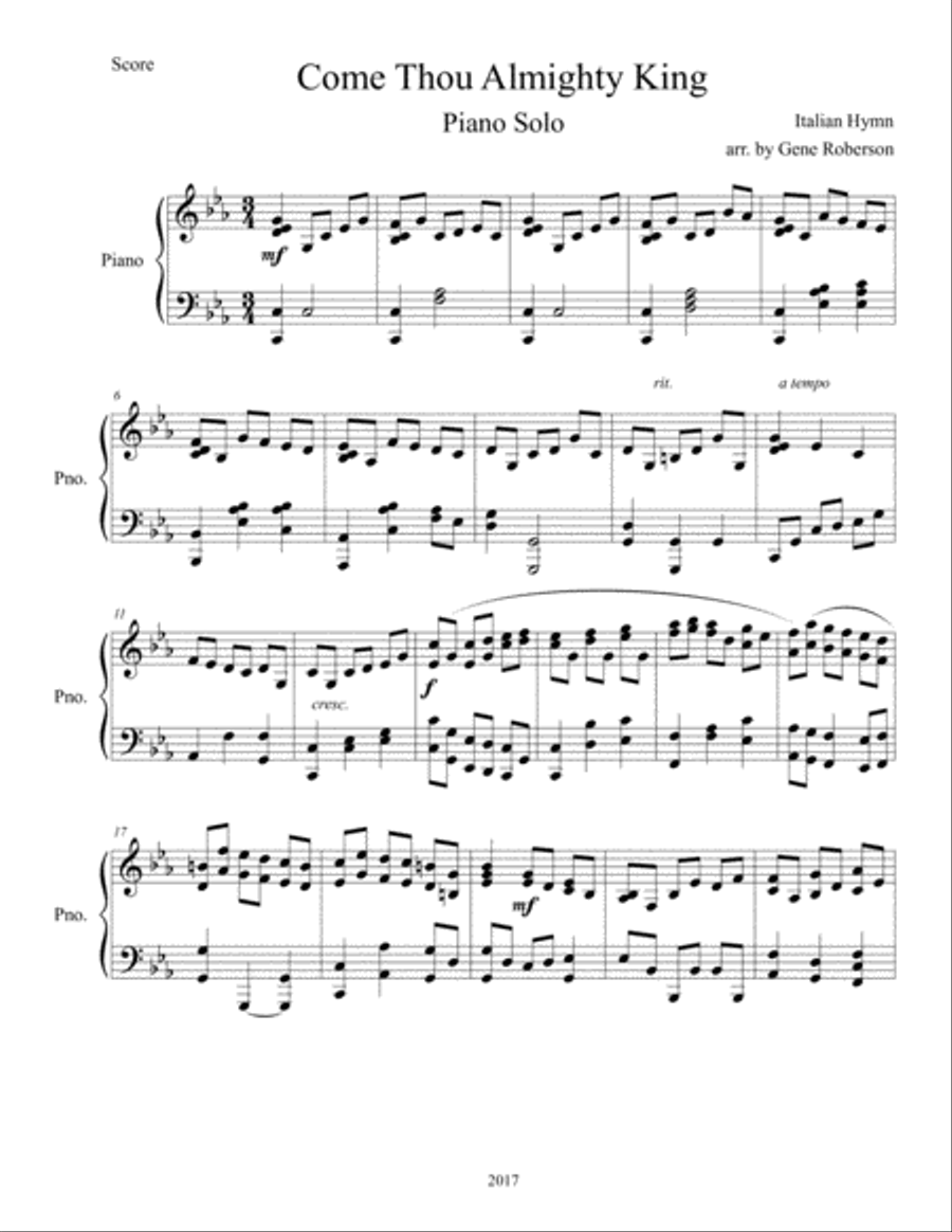 Come Thou Almighty King Piano Solo Piano Method scores gallery preview page 2