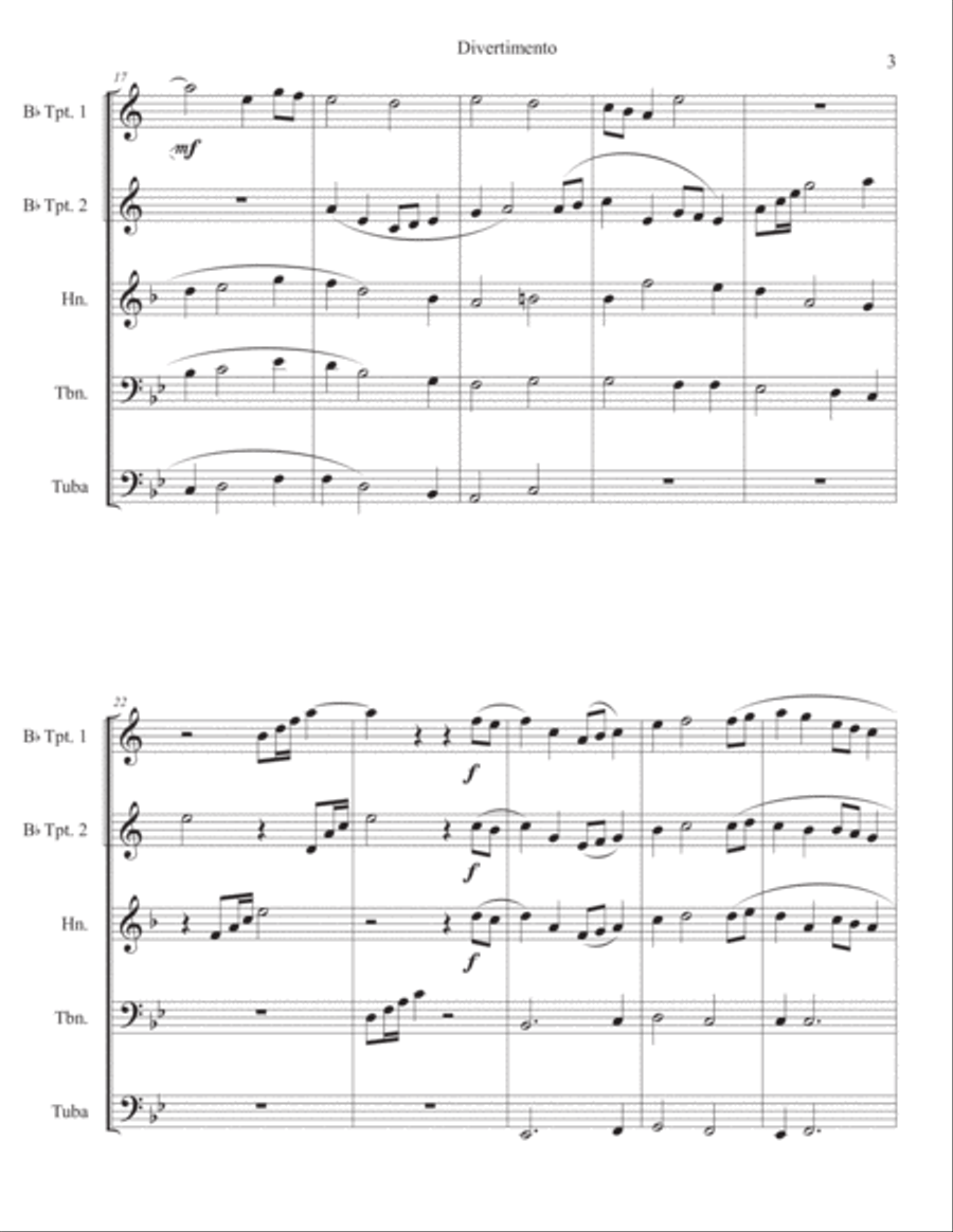 Divertimento Divertimento Brass Ensemble scores gallery preview page 3
