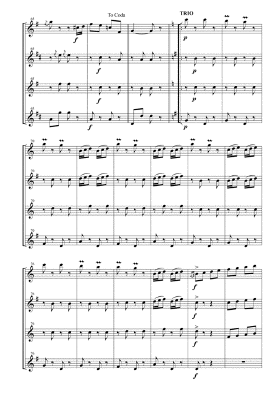 Tritsch-Tratsch Polka for Saxophone Quartet Saxophone Quartet scores gallery preview page 5