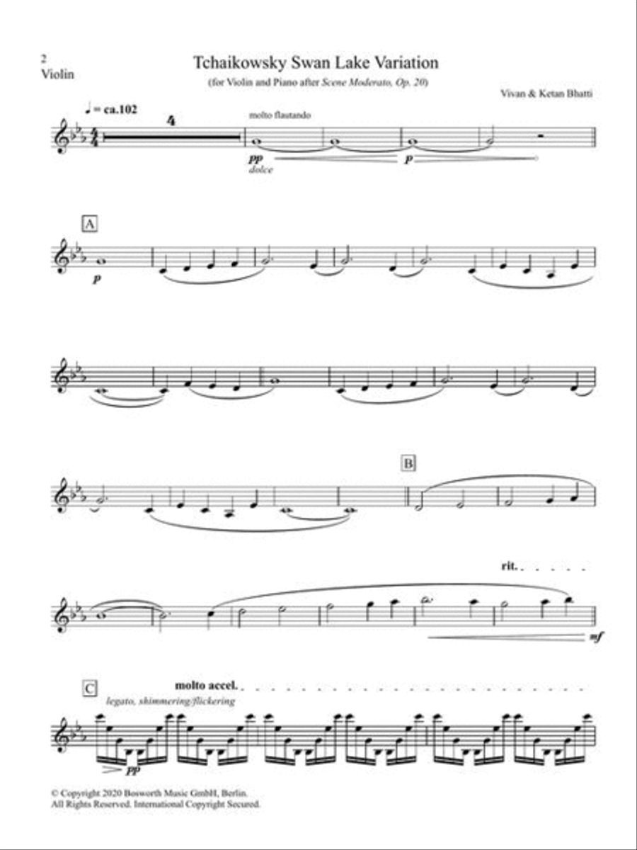 Tchaikovsky Swan Lake Variation (after Scene Moderato, Op. 20) Violin Solo scores gallery preview page 4