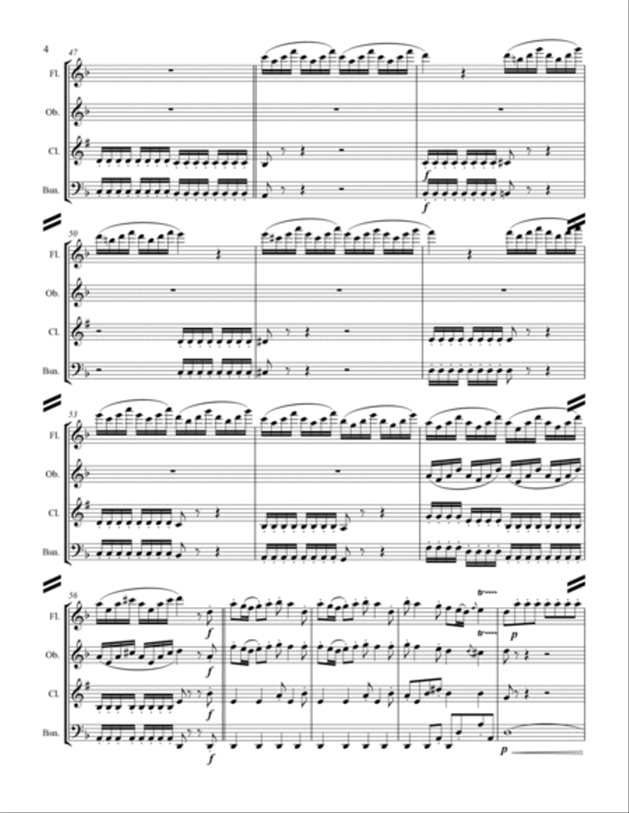 The Four Seasons - La Primavera (for Woodwind Quartet) Woodwind Quartet scores gallery preview page 5