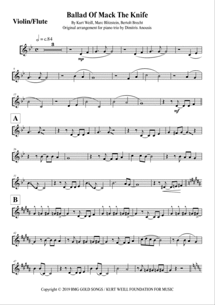 Mack The Knife Chamber Orchestra scores gallery preview page 3