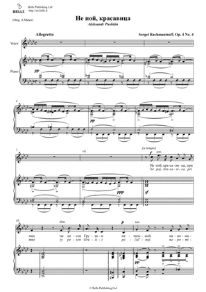 Ne poj, krasavica, Op. 4 No. 4 (F minor)