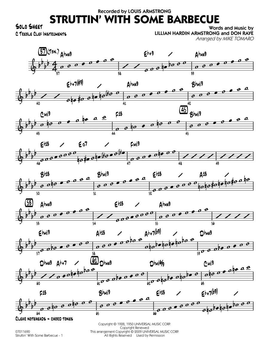 Struttin' with Some Barbecue - C Solo Sheet