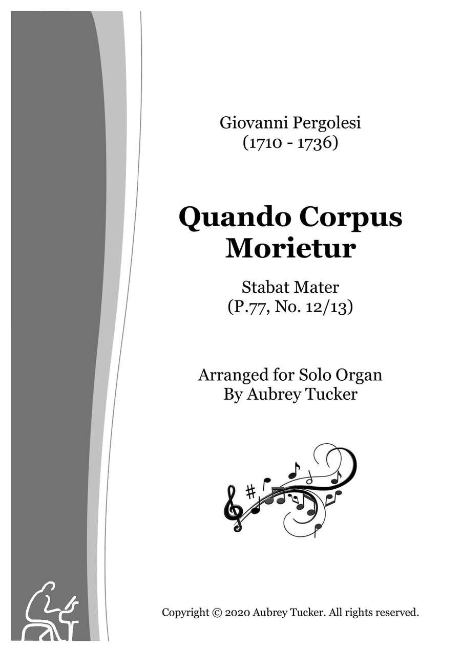 Organ: Quando Corpus Morietur & Amen (Stabat Mater P.77, No. 12/13) - Giovanni Pergolesi Organ Solo scores gallery preview page 1