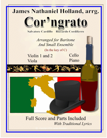 Core ngrato Neapolitan Song Arranged for Baritone and Ensemble in the key of C image number null