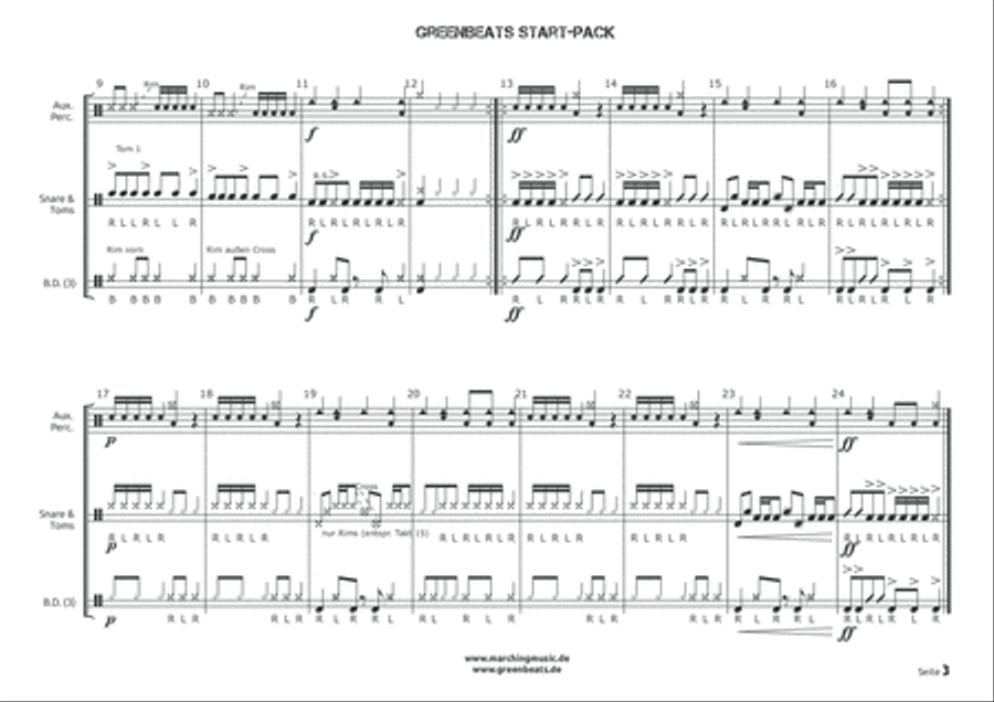 START PACK (greenbeats) - 7 Pieces for Percussion Ensemble Percussion Ensemble scores gallery preview page 4