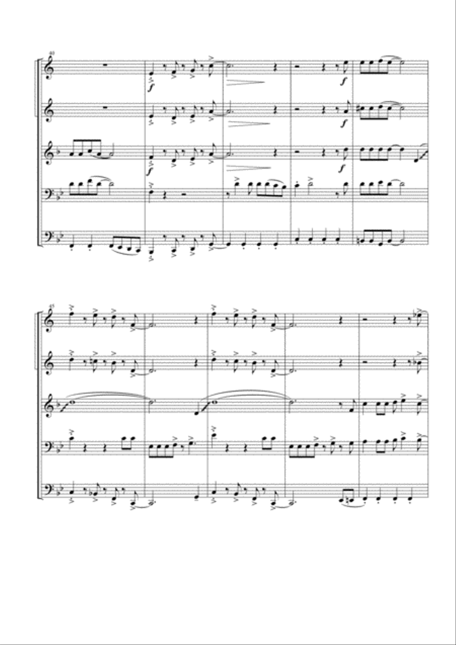 Don't Stop Me Now Brass Ensemble scores gallery preview page 5
