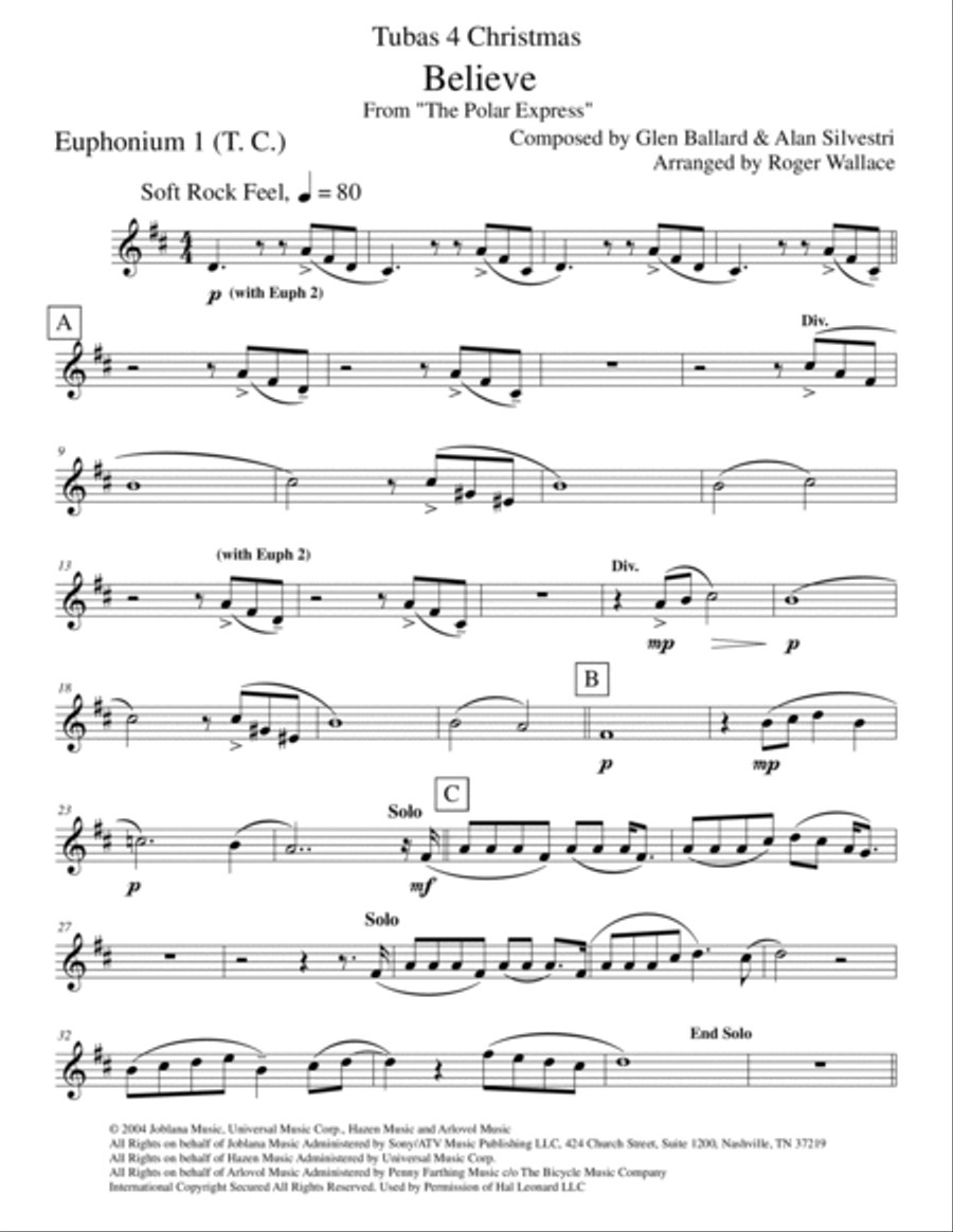 The Polar Express from Warner Bros. Pictures' THE POLAR EXPRESS Brass Quartet scores gallery preview page 4