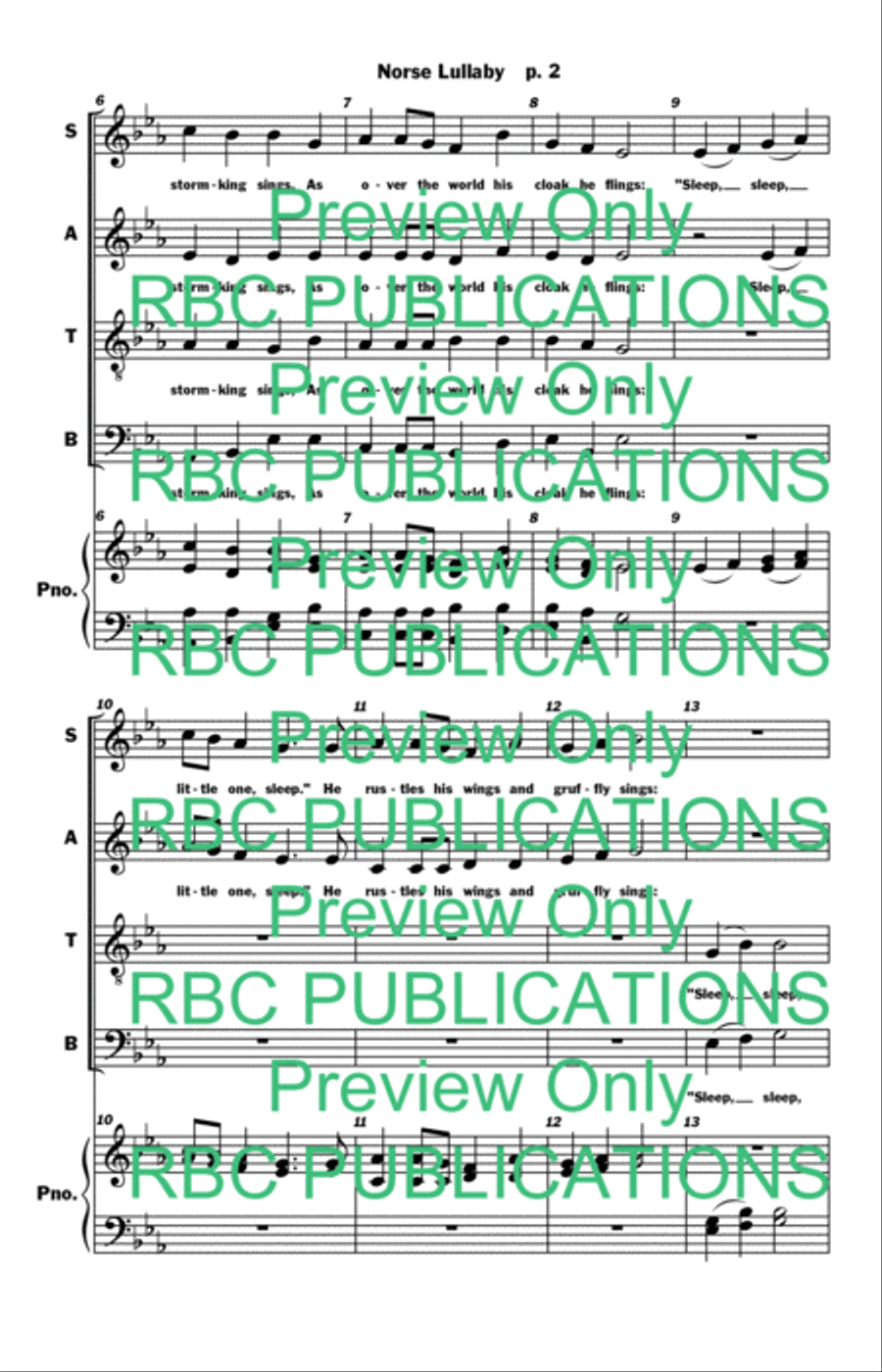 Norse Lullaby Norse Lullaby 4-Part scores gallery preview page 5