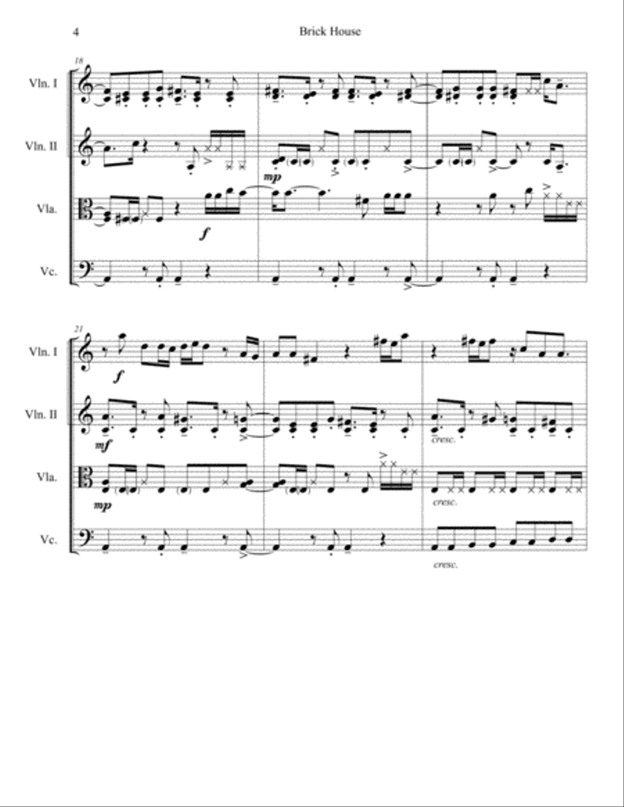 Brick House String Quartet scores gallery preview page 4