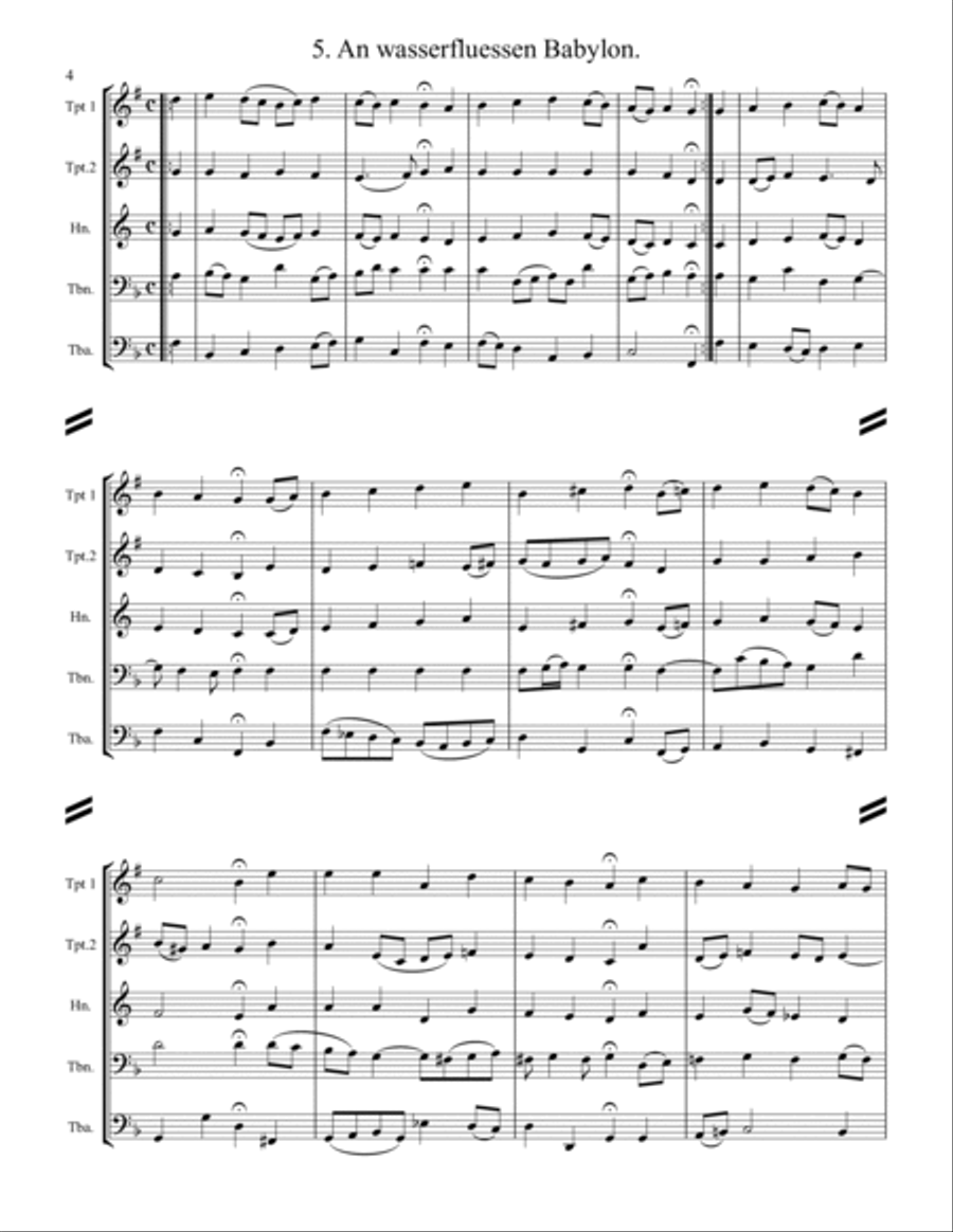 Bach Four-Part Chorales - 35 in Set (for Brass Quintet) image number null