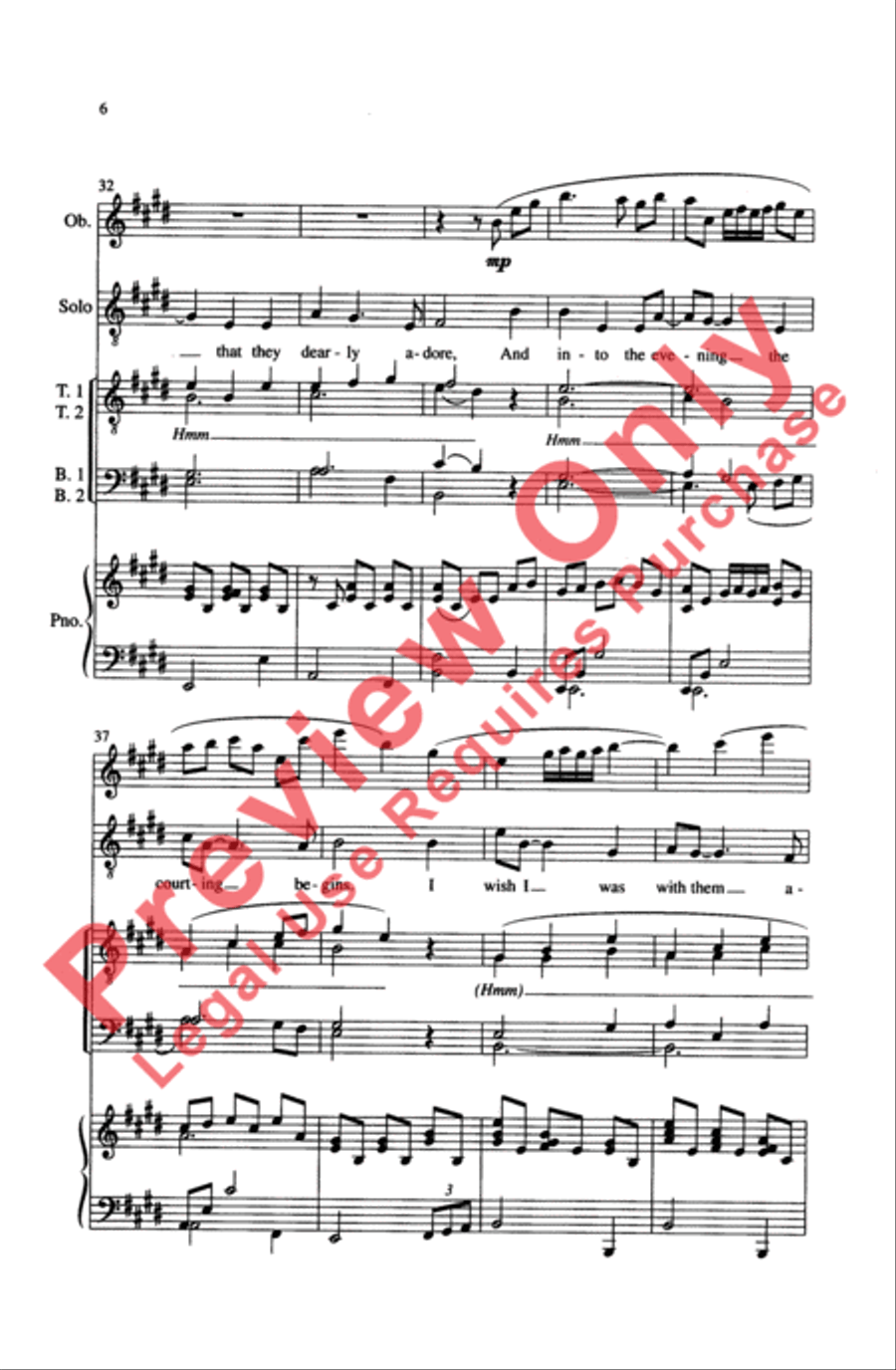 Song for the Mira Men's Choir scores gallery preview page 6
