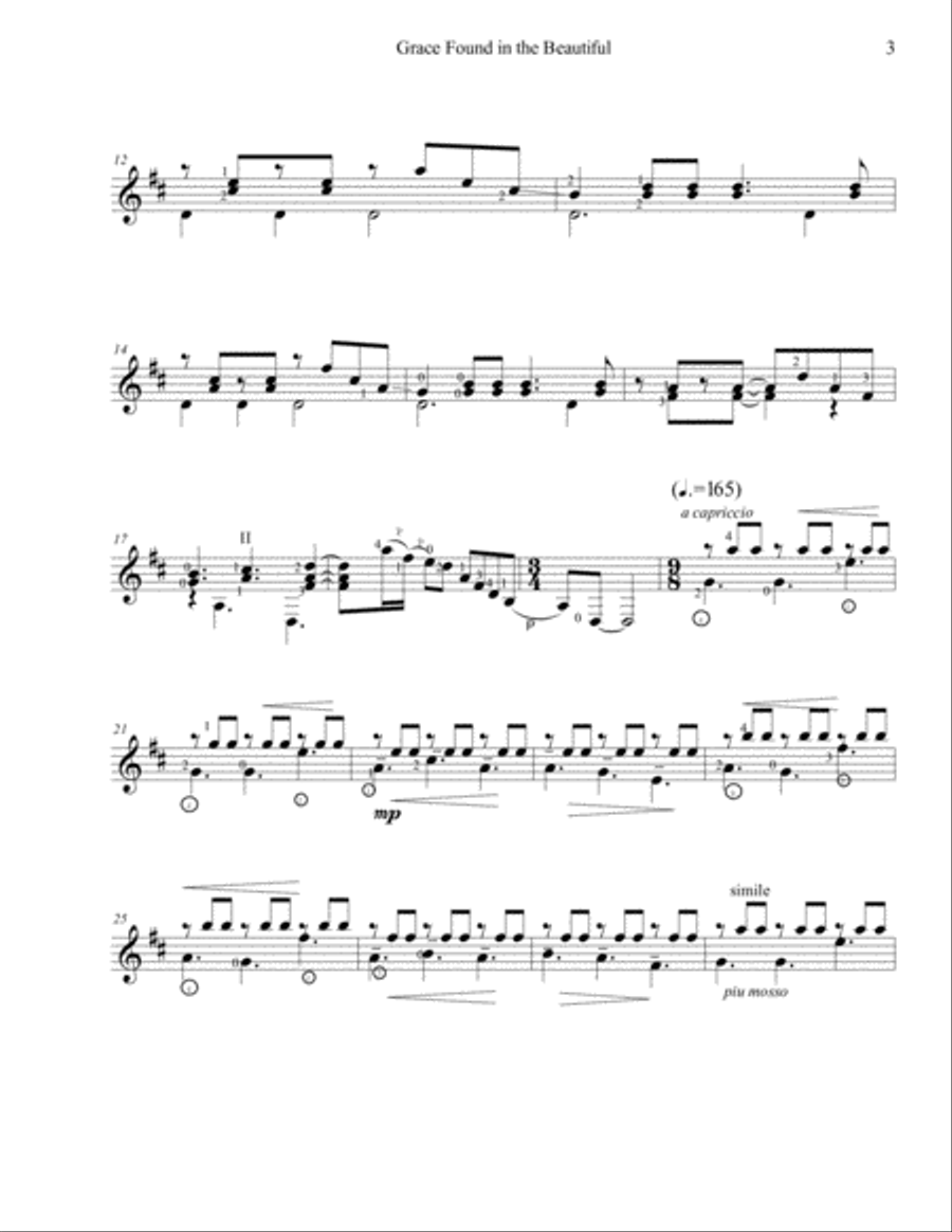 Grace Found in the Beautiful (Bumblebees, Butterflies and Hummingbirds) Guitar Solo scores gallery preview page 3