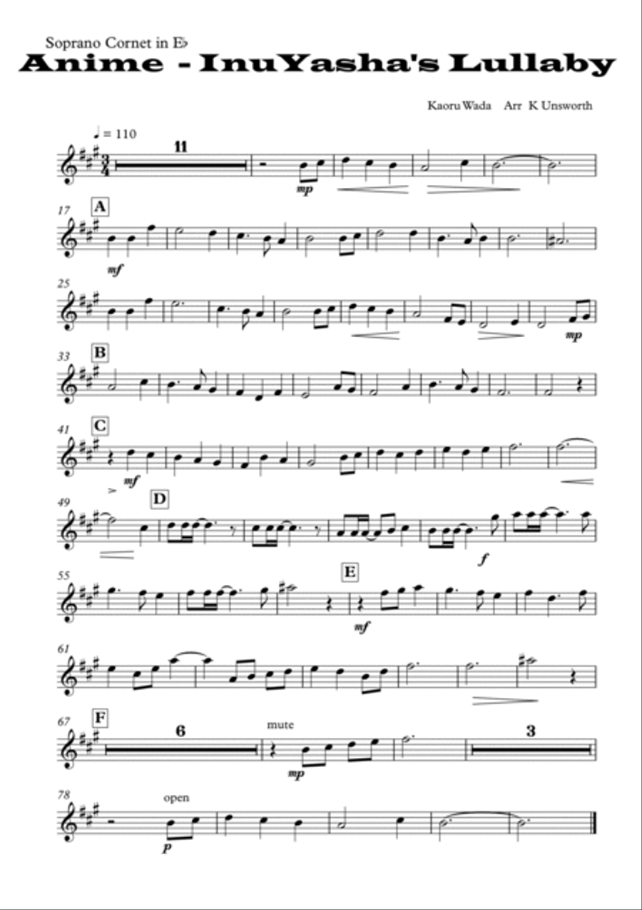 Inuyasha Ost Brass Band scores gallery preview page 6