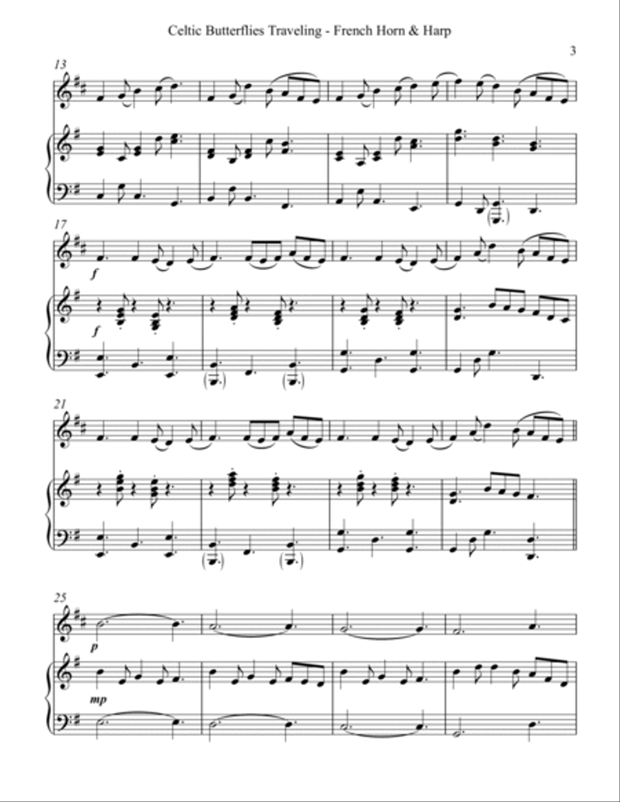 Celtic Butterflies Traveling, Duet for French Horn and Harp image number null