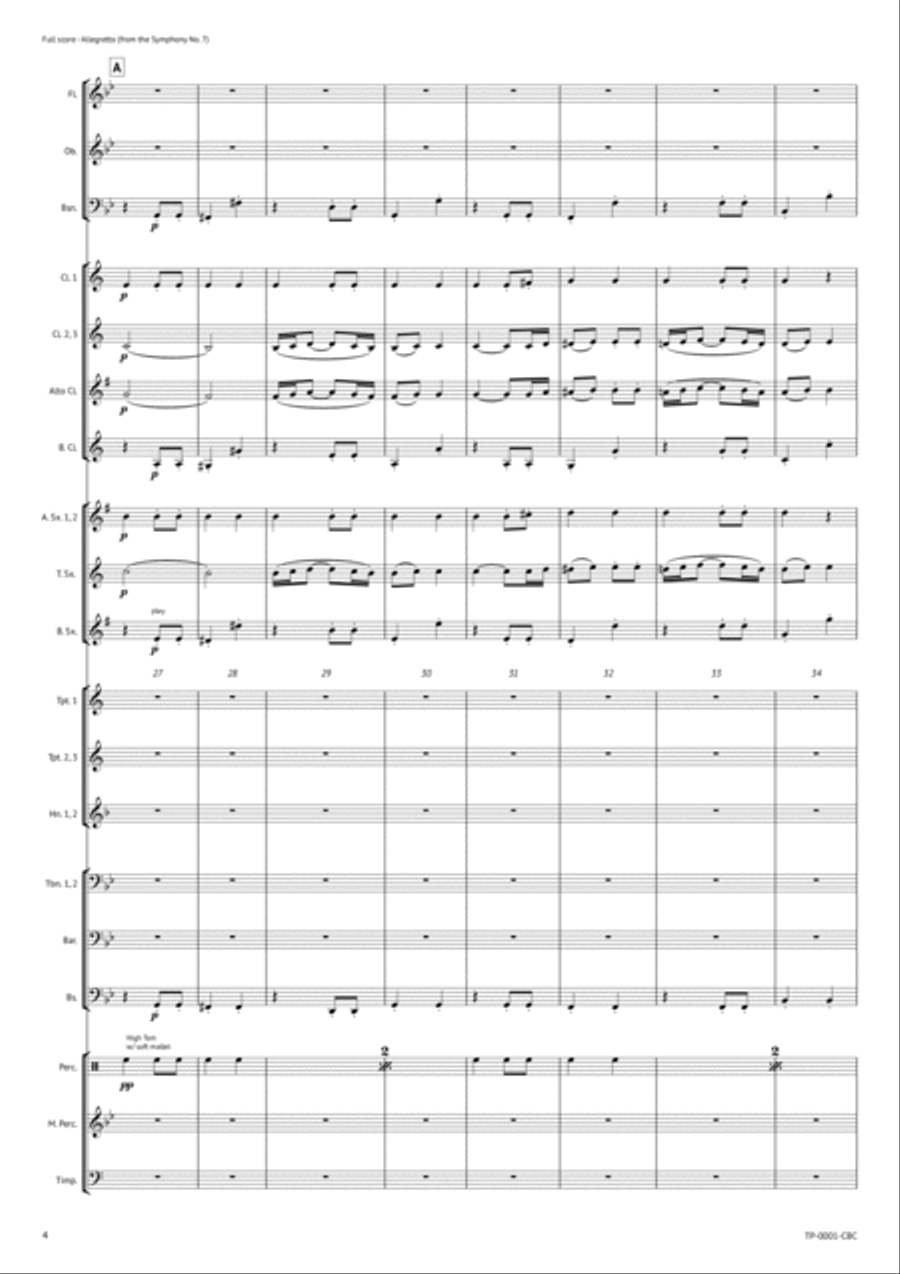 Allegretto (from the Symphony No. 7) Concert Band scores gallery preview page 5