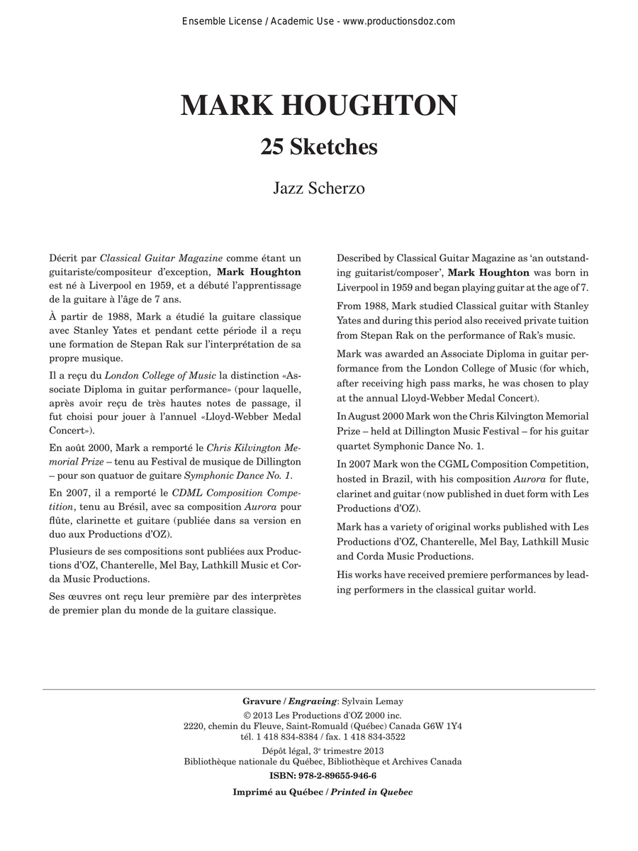 25 Sketches - Jazz Scherzo Electric Guitar scores gallery preview page 1