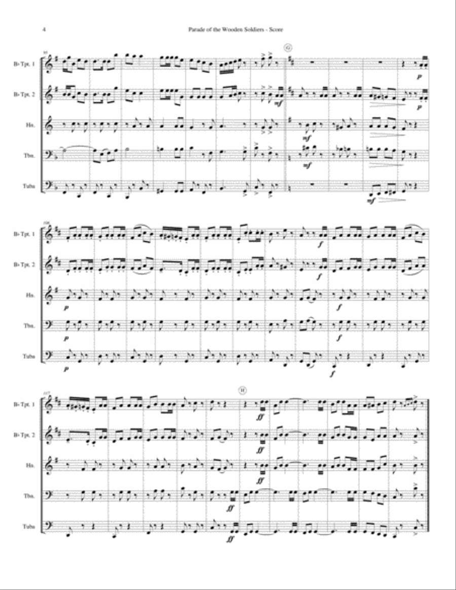 Parade of the Wooden Soldiers Brass Ensemble scores gallery preview page 5