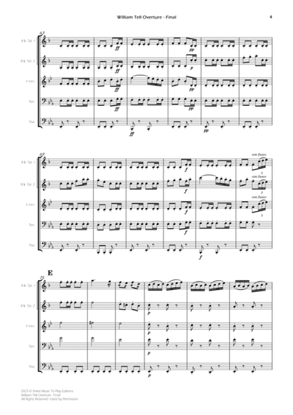 William Tell Overture - Brass Quintet (Full Score and Parts) image number null