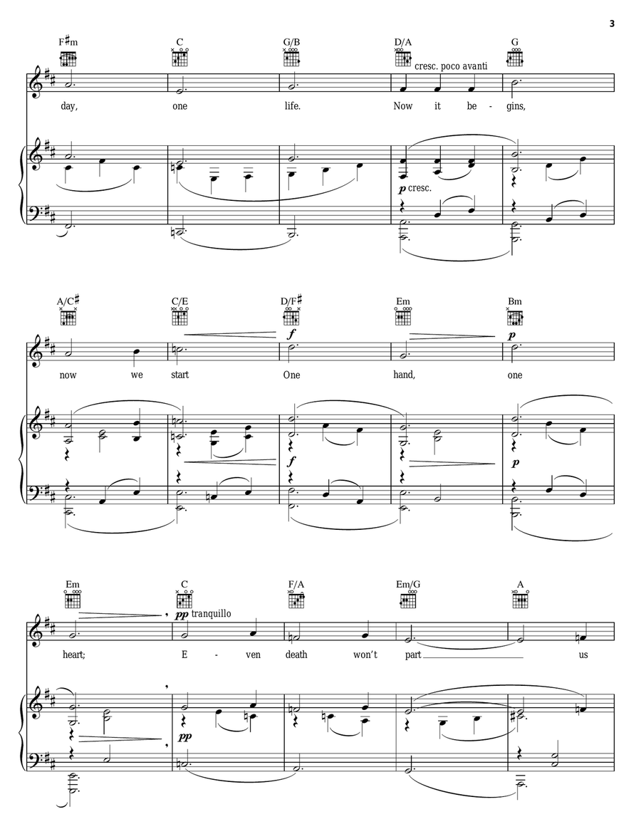 One Hand, One Heart (from West Side Story) Guitar scores gallery preview page 3