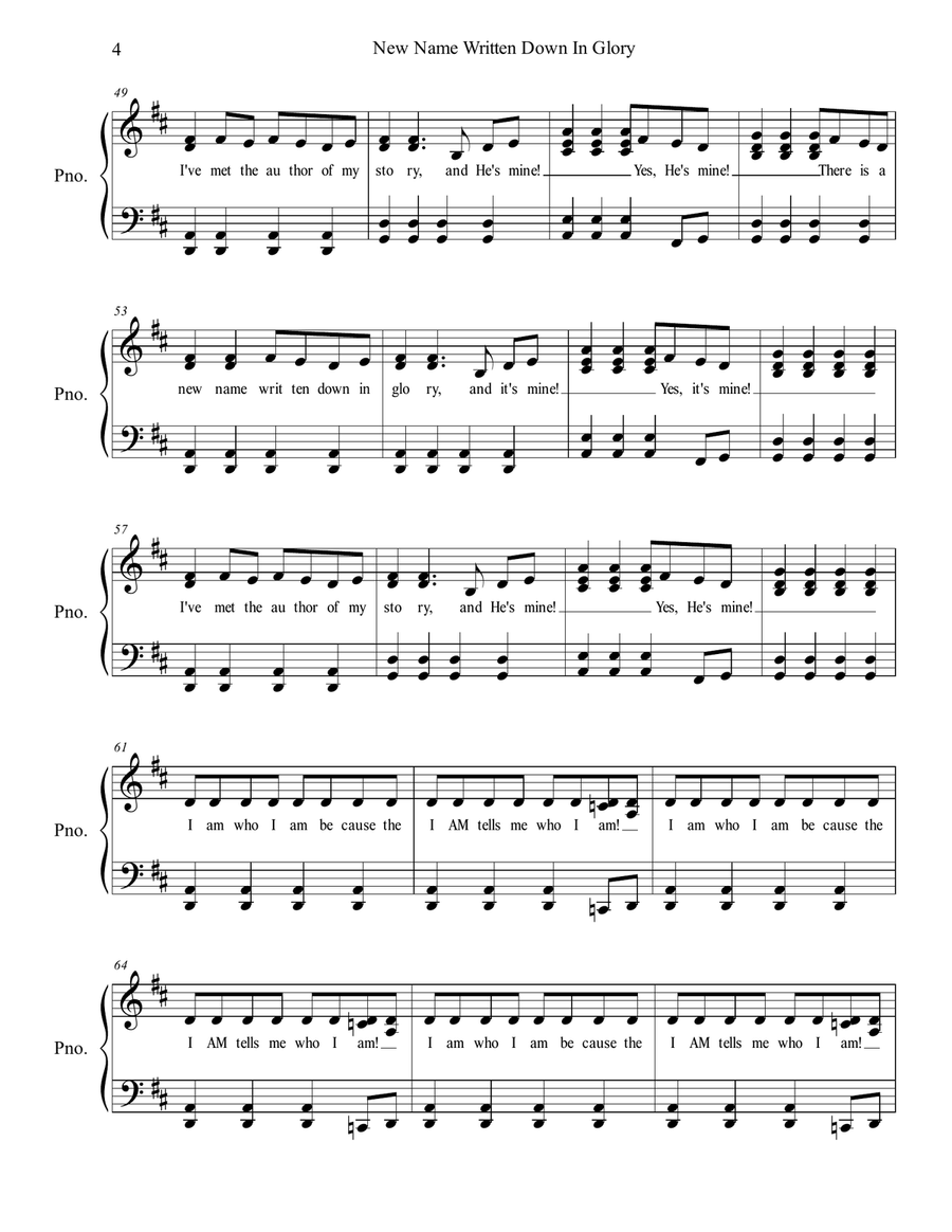 New Name Written Down In Glory Voice scores gallery preview page 4