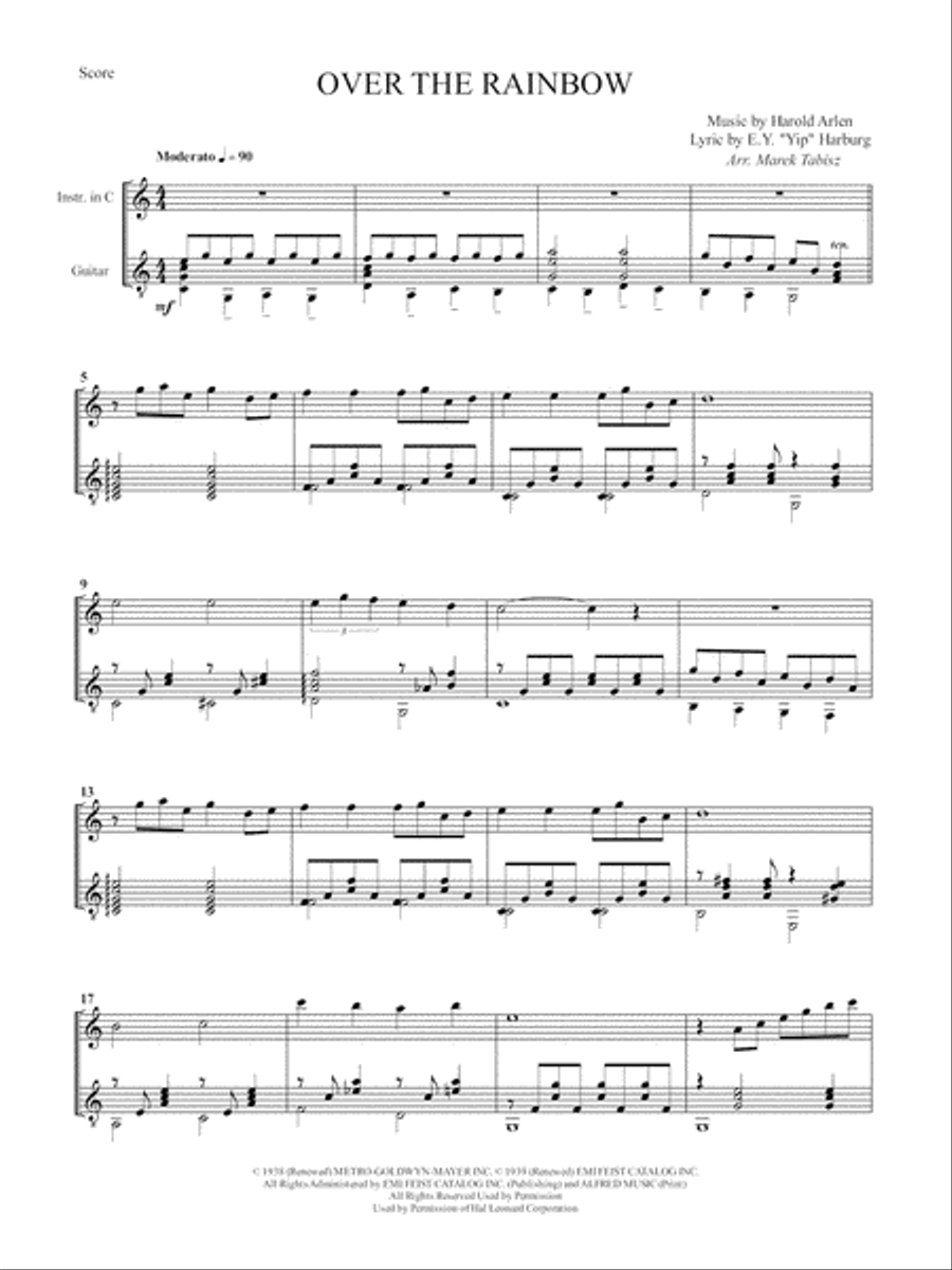 Over The Rainbow Small Ensemble scores gallery preview page 2