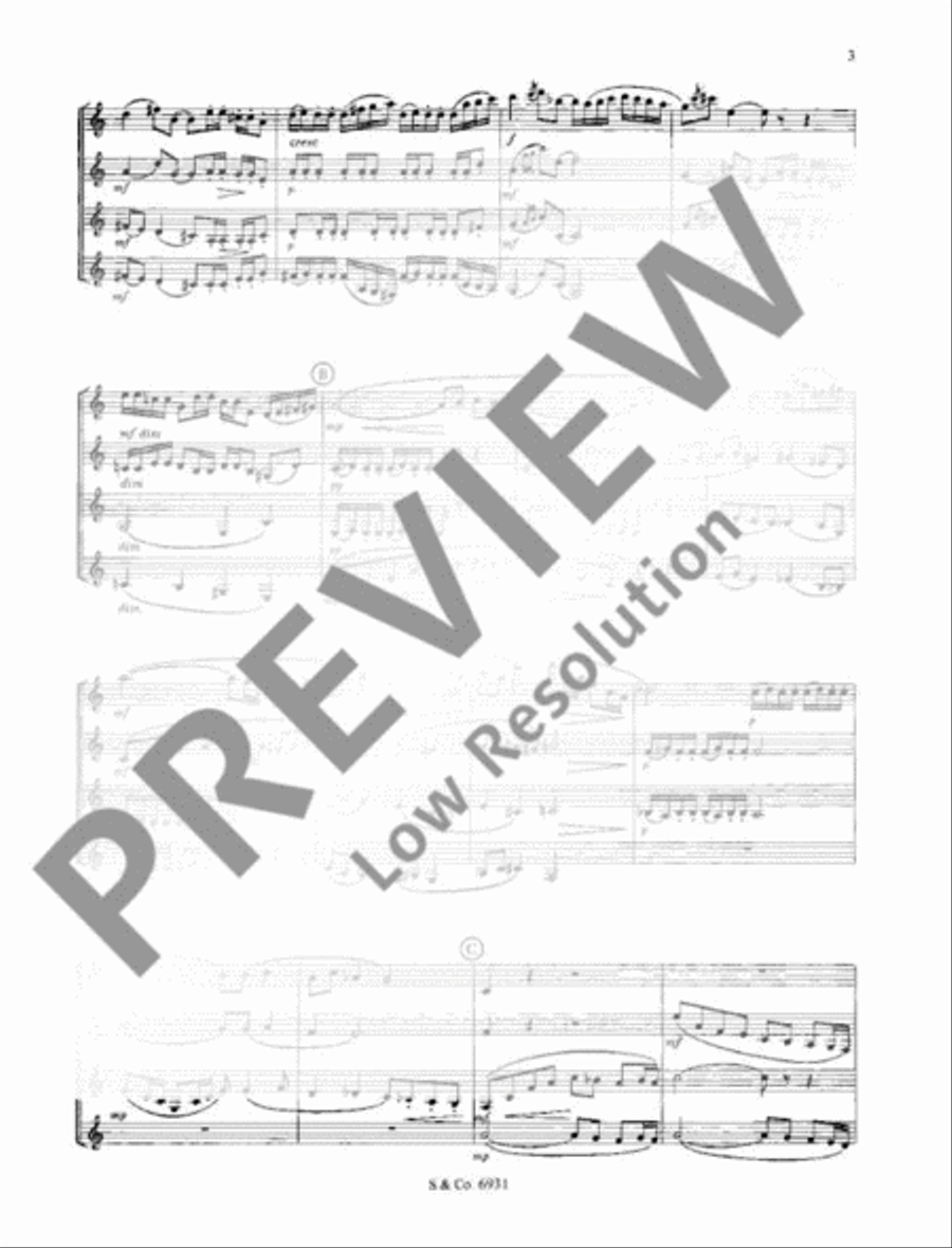 Quartet Quartet Bass Clarinet scores gallery preview page 4