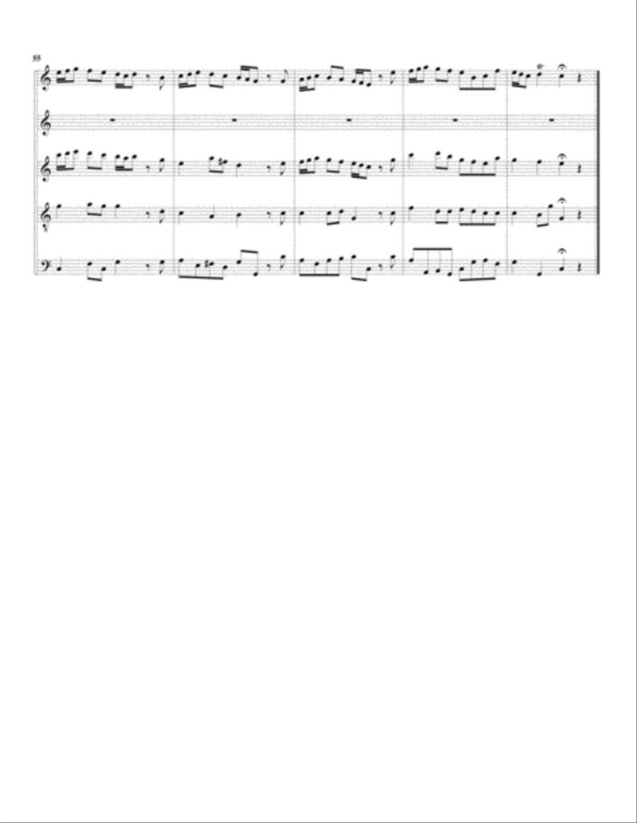 Aria: All' alma fedel amore placato from Alcina (arrangement for 5 recorders) Recorder scores gallery preview page 5