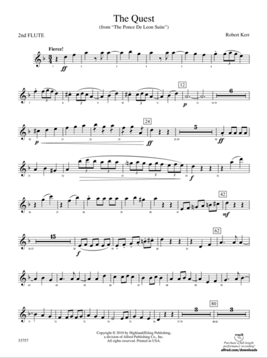 The Quest: 2nd Flute Full Orchestra scores gallery preview page 1