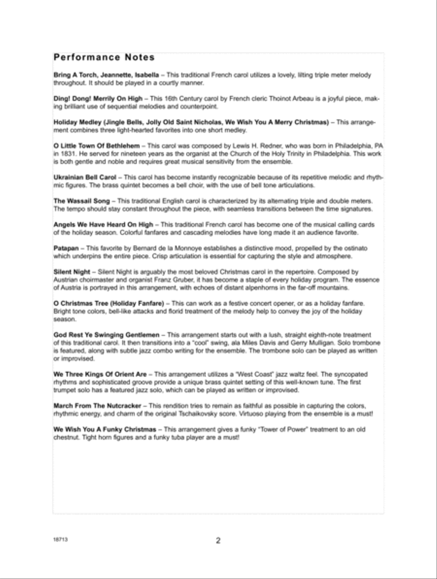 Christmas Classics For Brass Quintet - 2nd Trumpet Brass Quintet scores gallery preview page 3