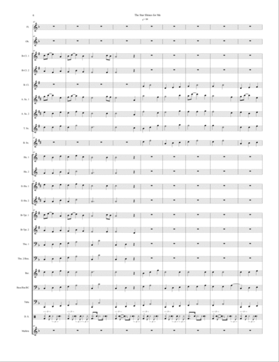 The Star Shines for Me Concert Band scores gallery preview page 6
